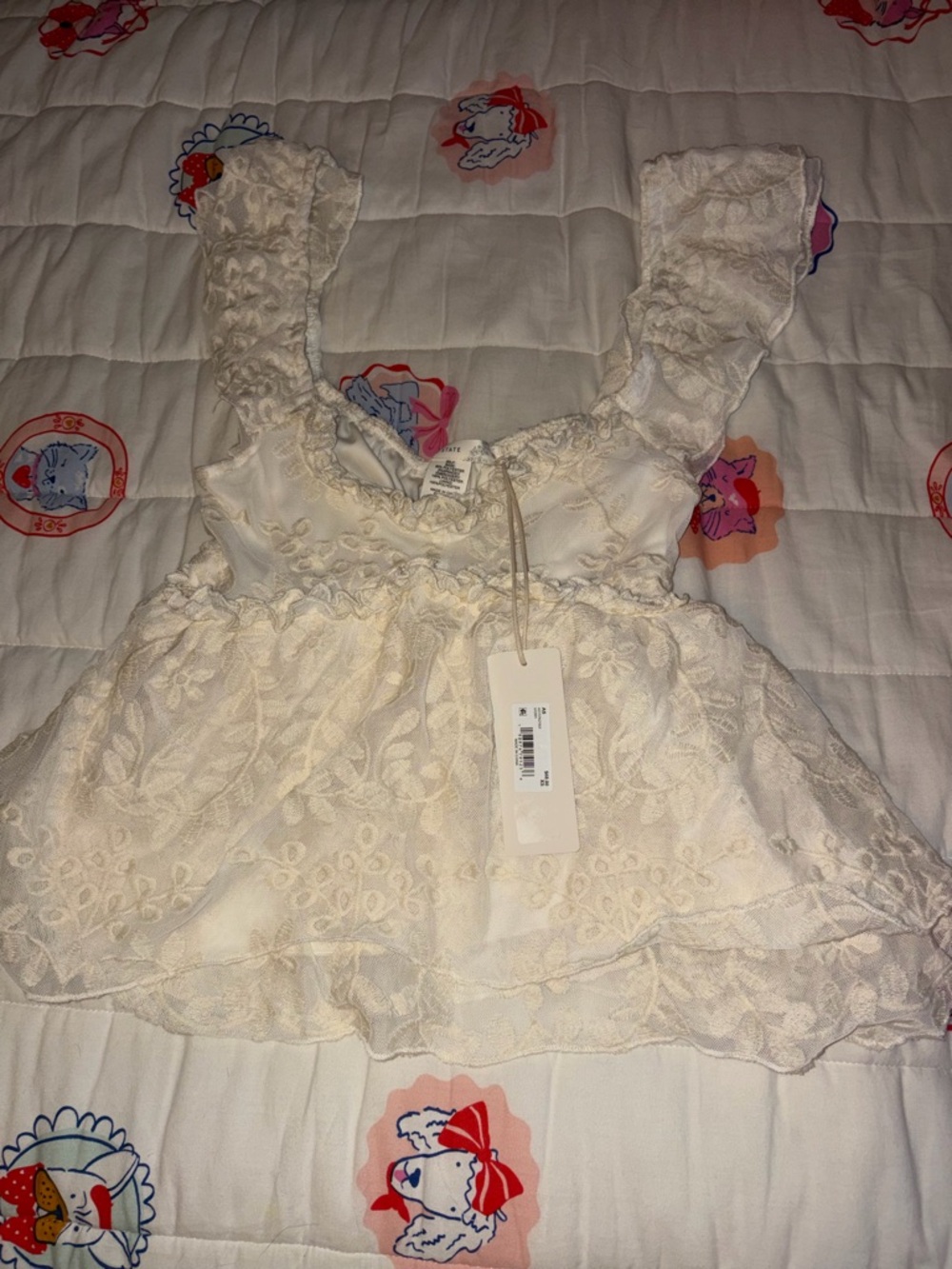 Altar'd State Cream Lace Peplum Top